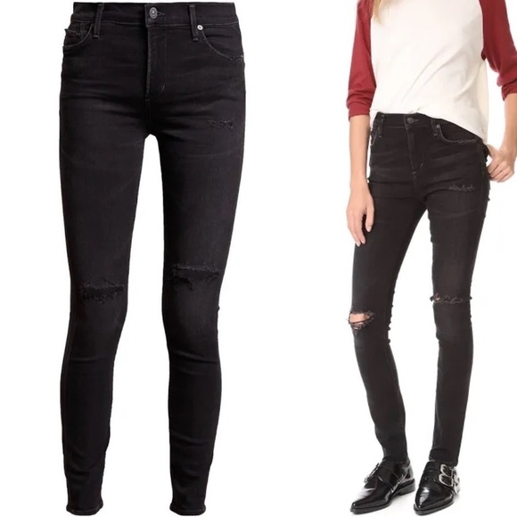 Citizens Of Humanity Women's Rocket High
Rise Skinny in Distressed Dark Size 27 - Picture 1 of 14